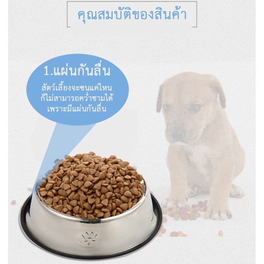 PET LIFE ชามอาหารสัตว์เลี้ยง ชามสแตนเลส ชามแมว ชามสุนัข กันลื่น กันคว่ำ ทนต่อการกัด ทำความสะอาดง่าย มีให้เลือก 5 ขนาด รูปที่ 2