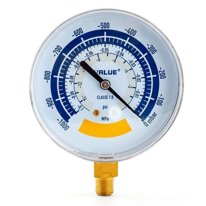 ไมครอนเกจ Vacuum Gauge VALUE แบบเข็ม พร้อมวาล์วปิดเปิด ตรวจสอบรั่ว หน้าจอ 63mm จัดชุด 3 ชิ้น สามารถดูแรงดันน้ำยาแอร์ได้ รูปที่ 9