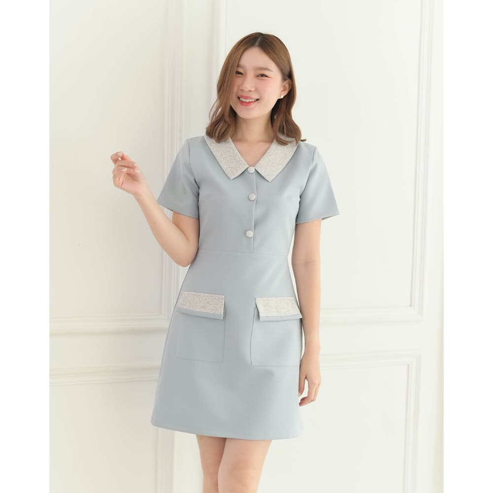 Mulberry dress - ชุดเดรสทำงาน ชุดทำงานผู้หญิง เดรสคอปก มีกระเป๋า สวยสุภาพ - CRAYONBRAND รูปที่ 2