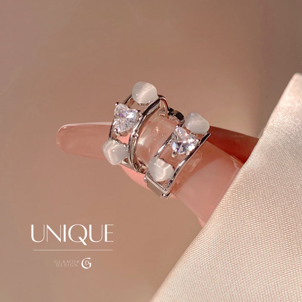 GLAMORต่างหูสวยๆ Unique ต่างหูเงิน ต่างหูดีไซน์สวย ต่างหูเพชร ต่างหูแฟชั่น ตุ้มหูเงิน ตุ้มหูผู้หญิง รูปที่ 1
