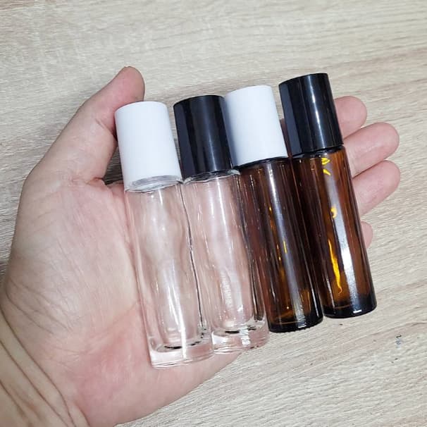 ขวดแก้วแบบหนาพร้อมฝาและลูกกลิ้งเหล็กขนาด10ml ใส่น้ำหอม น้ำมันอโรม่า โรลออนน้ำหอม เป็นรีฟิล แกะเติมได้ พกพาสะดวก รูปที่ 2