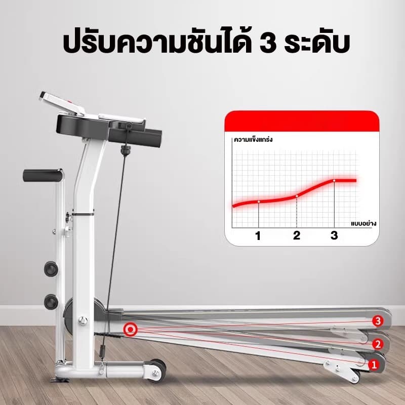 ลู่วิ่ง ลู่วิ่งไม่ใช้ไฟฟ้า ลู่วิ่งเดิน ลู่วิ่งไร้มอเตอร์ สามารถพับเก็บได้ ลู่วิ่งมัติฟังชั่น ลู่วิ่งระบบสายพาน รูปที่ 2