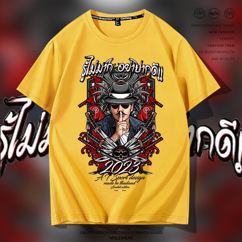 D816เสื้อยืดแขนสั้ง ผ้านุ่มยืดได้ใส่สบายฯ ลายแฟชั่งสวยน่ารักใส่ได้ทั้งชายและหญิง รูปที่ 8