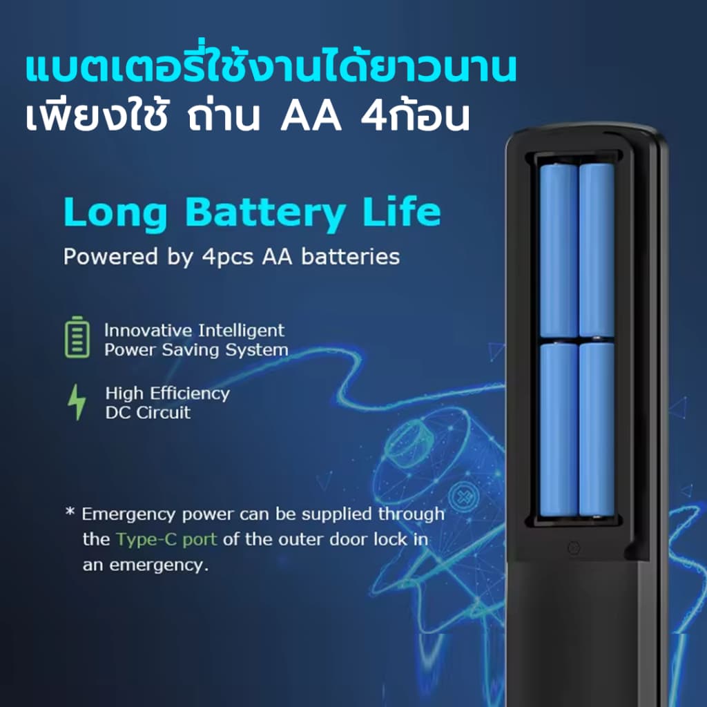 TUYA Smart Door Lock S05 กลอนประตูบานเลื่อน กลอนประตูบานสวิง กลอนประตูดิจิตอลกันน้ำ IP65 กลอนกันน้ำ กลอนประตูนอกบ้าน รูปที่ 4