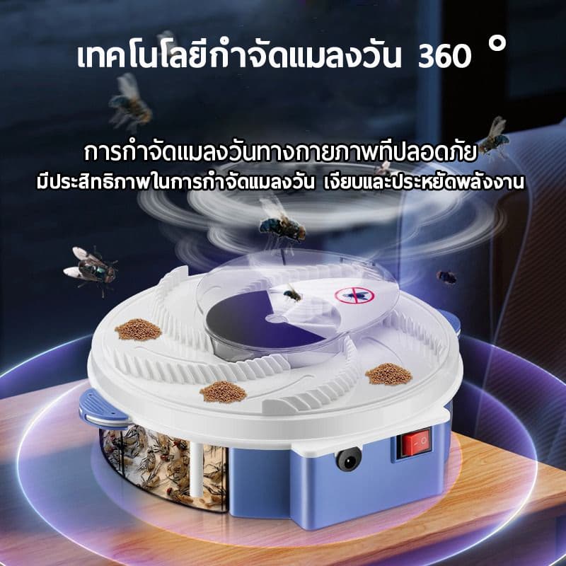 ไม่มีเสียงรบกวน เครื่องดักแมลงวัน สามารถใช้งานซ้ำได้ เสียบแล้วใช้งานได้ทันที ไล่แมลงวัน จับแมลงวันอัตโนมัติ รูปที่ 3