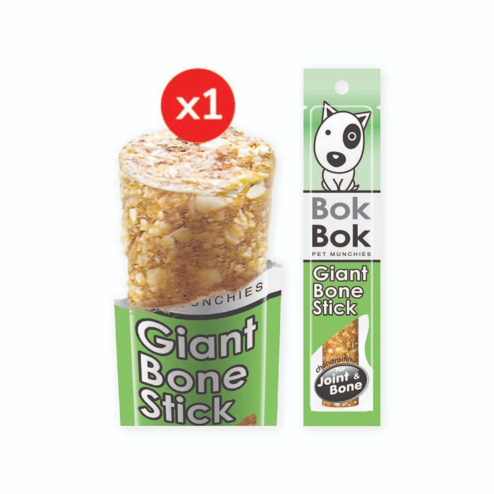 ขนมสุนัข Bok Bok สูตรไขมันต่ำ บำรุงข้อ ไจแอ้นโบนสติ๊ก 1 แท่ง เหมาะสำหรับน้องหมาแพ้ง่าย ทำจากเนื้อปลาแท้ รูปที่ 1