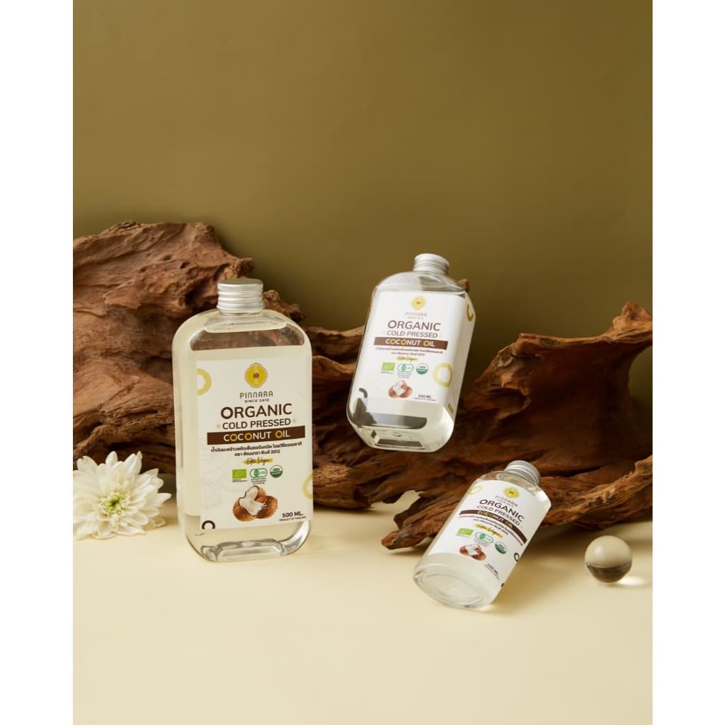 Pinnara น้ำมันมะพร้าวสกัดเย็นออร์แกนิค 100/250/500 ml Organic Cold Pressed Coconut Oil รูปที่ 3