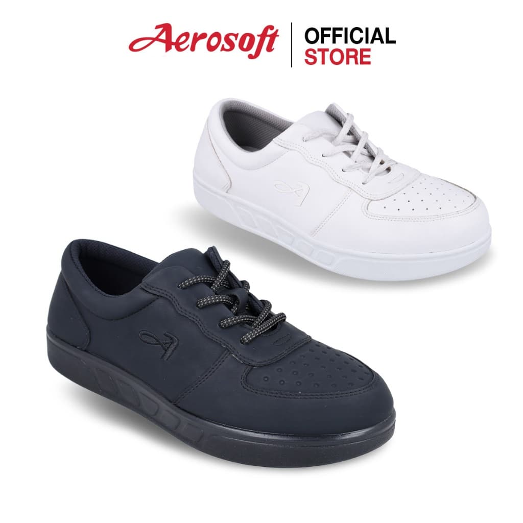 Aerosoft รองเท้าผ้าใบผู้หญิง ผู้ชาย เพื่อสุขภาพ ผ้าใบสีดำ รุ่น EURO D1 รูปที่ 1