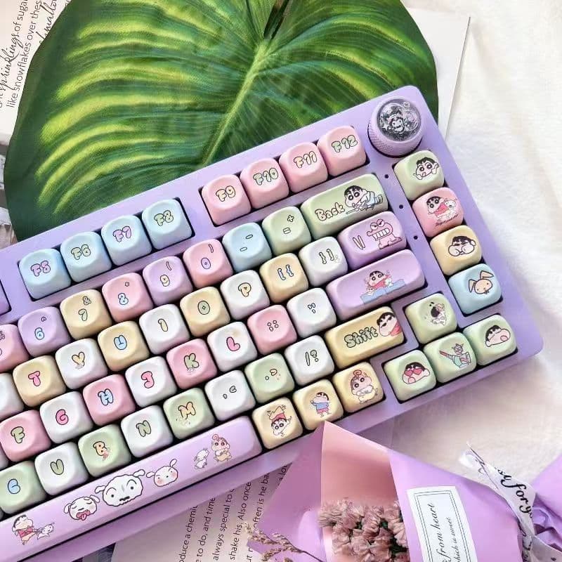 คีย์แคปชินจัง keycap ปุ่มกด129ชิ้น แบบถุงมี115คีย์ ชุดใหญ่ DIY ปรับแต่ง MOAสูง