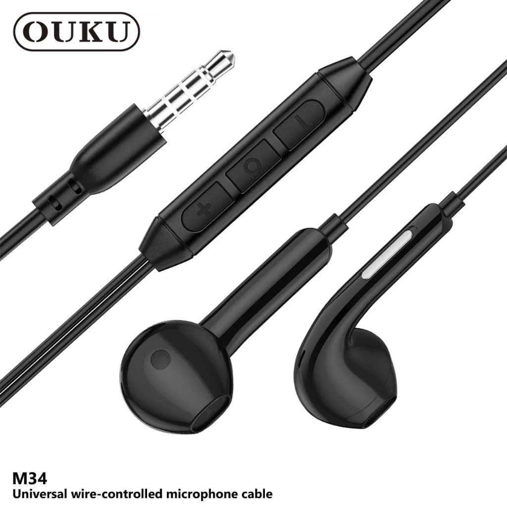 หูฟัง OUKU M34 หูฟังแบบมีสาย พร้อมไมค์ สำหรับ Aux 3.5mm.คุยโทรศัพท์ได้ ฟังเพลง คุณภาพเสียงดี รูปที่ 5