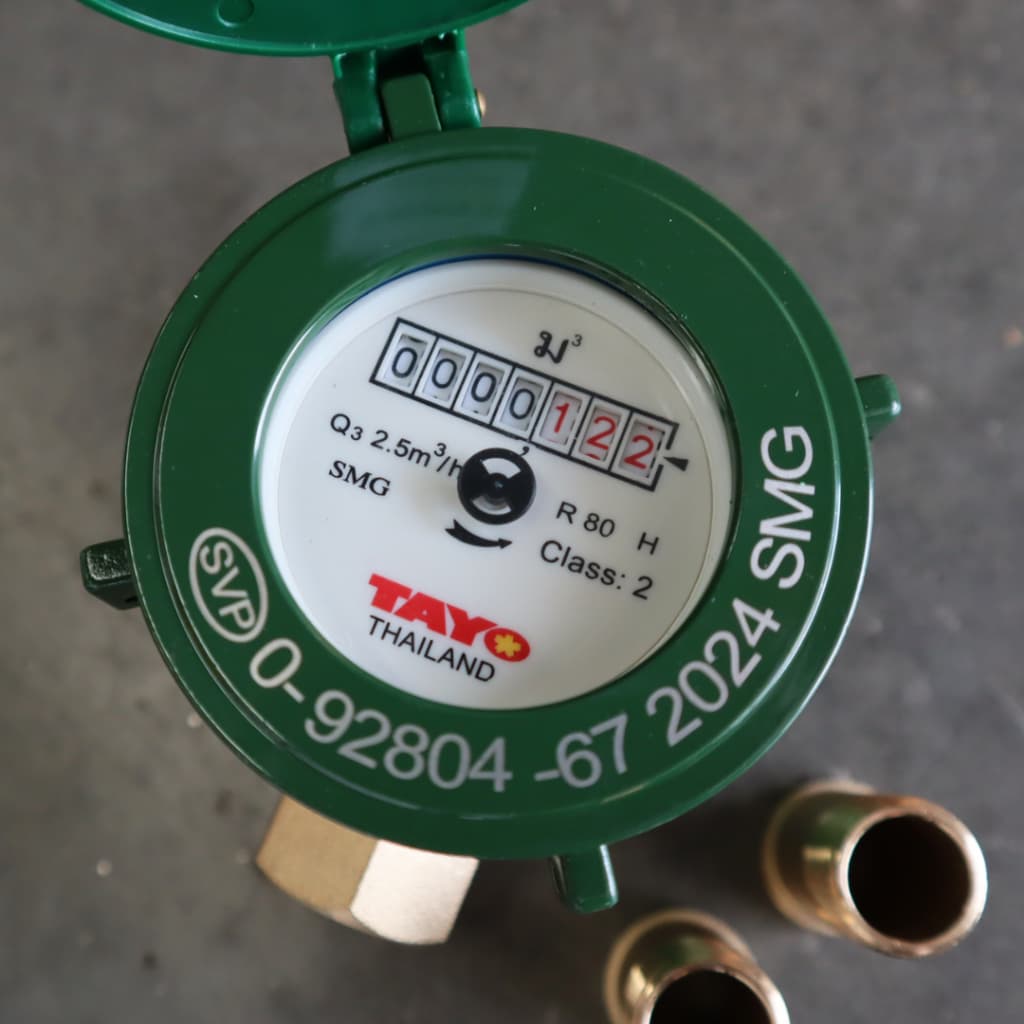 TAYO มิเตอร์น้ำ SPP ขนาด 1/ 2 นิ้ว 4 หุน รุ่น MGA15 15 mm. มิตเตอร์น้ำทองเหลือง มาตราวัดน้ำ water meter รูปที่ 7