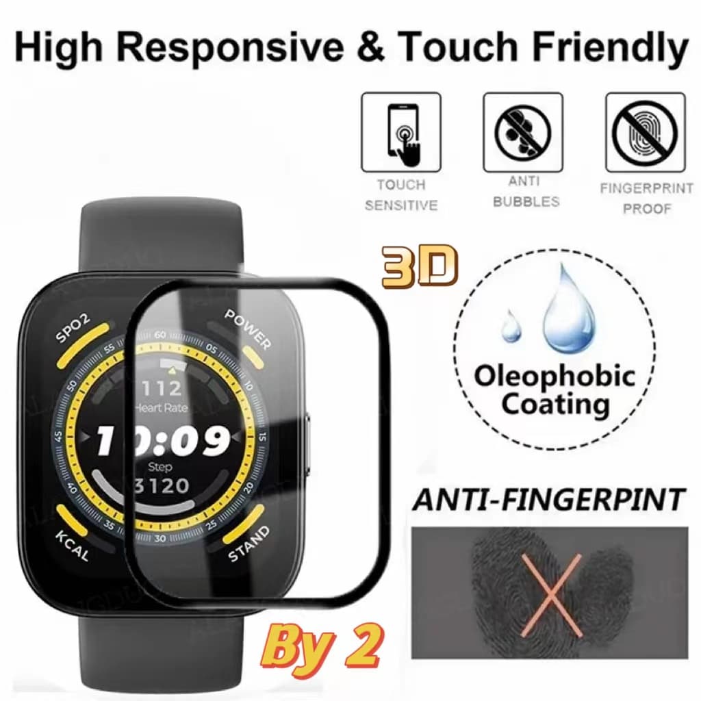 ฟิล์มป้องกันหน้าจอแบบโค้ง3D สำหรับ amazfit BIP 5แก้วป้องกันฟิล์มสำหรับ amazfit Pro Bip5 BIP 5อุปกรณ์เสริมฟิล์ม รูปที่ 2