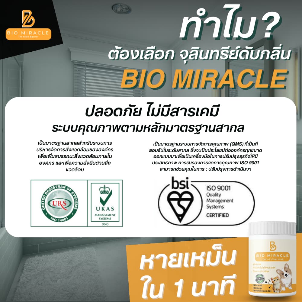BIO Miracle ไบโอมิราเคิล จุลินทรีย์ ดับกลิ่นฉี่สัตว์ ฉี่หมาแมว กลิ่นเหม็น เป็นสารออร์แกนิค ไม่เป็นอันตรายต่อสัตว์ รูปที่ 8