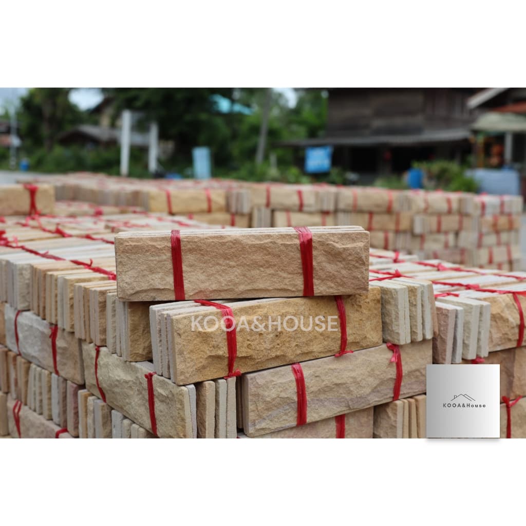 หินทรายธรรมชาติ ติดผนัง ปูเสาปูพื้น ขนาด 5x20 cm. รูปที่ 4