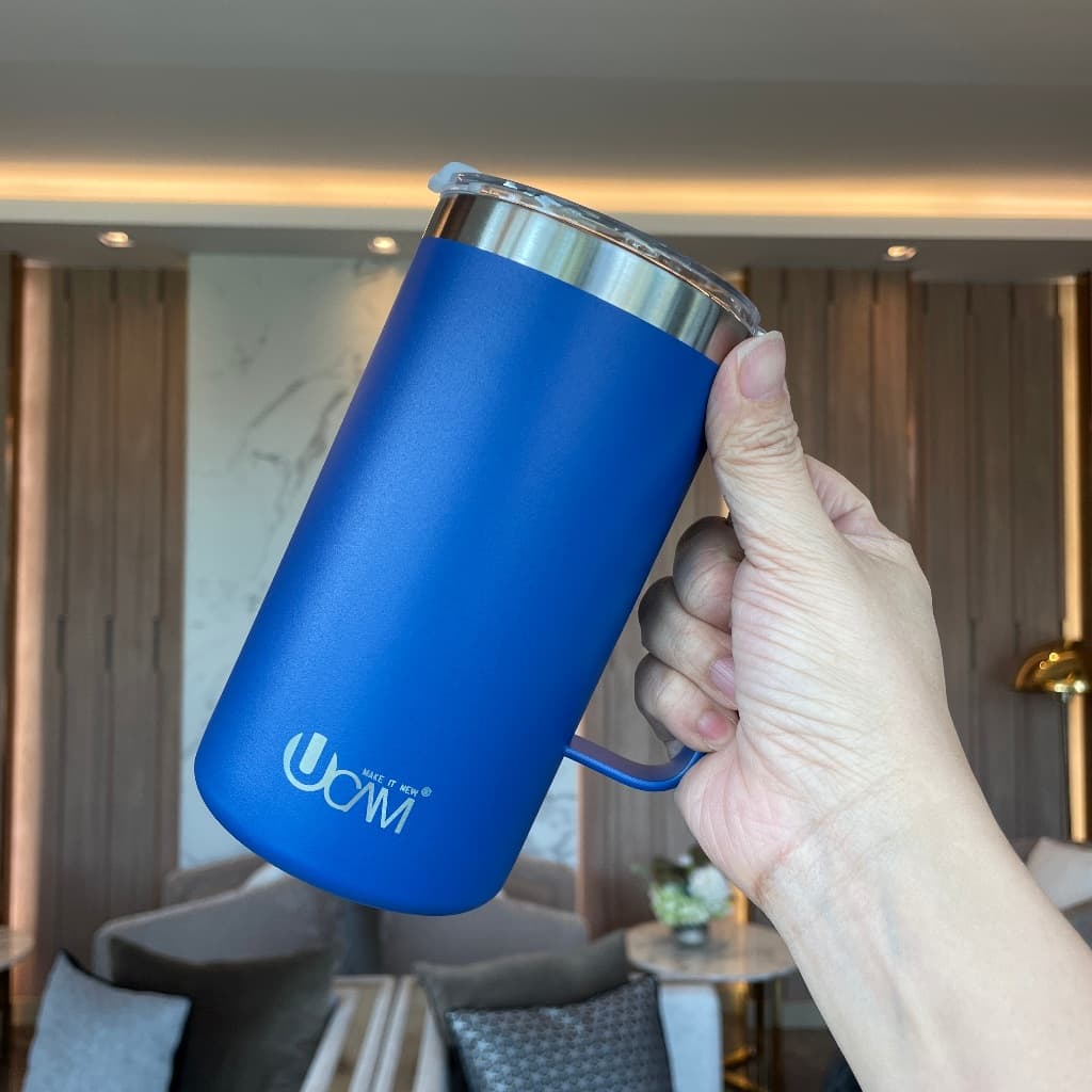 Ucamแก้วเก็บอุณหภูมิแบบมีหูจับขนาด 20ออนซ์ หรือ 600ml เก็บความร้อน-เย็นดีมาก รูปที่ 5