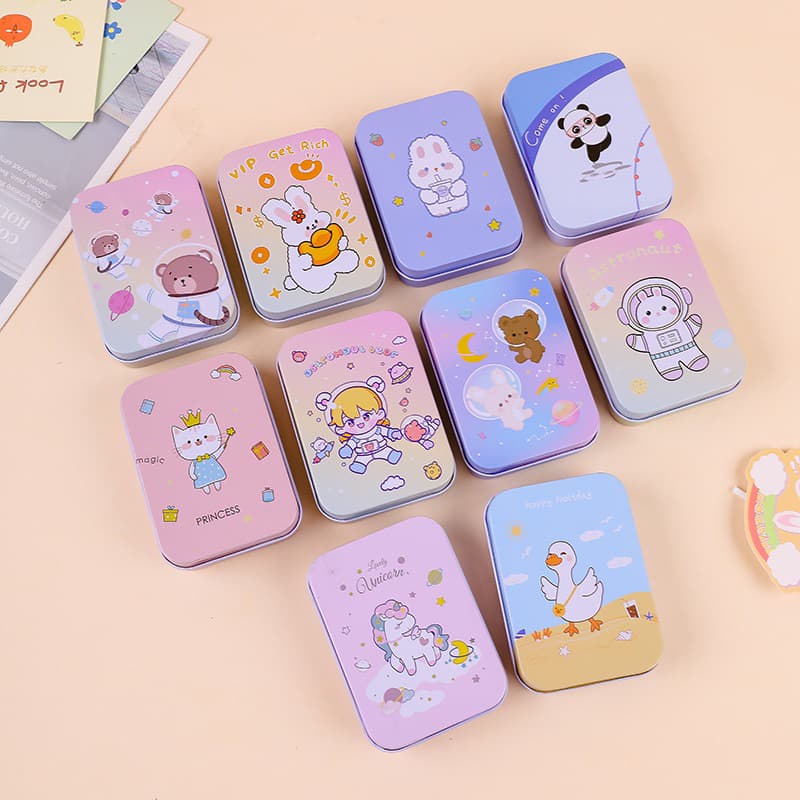 kingshopping กล่องเหล็กลายการ์ตูน สำหรับเก็บของจุกจิก เครื่องประดับ เก็บของบนโต๊ะ รูปที่ 4