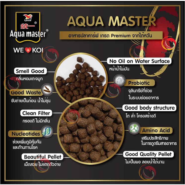1 Kg Aqua Master อาหารปลาคาร์ฟเกรดพรีเมี่ยม ขนาดถุง 1 กก. มีทั้งหมด 5 สูตร รูปที่ 3