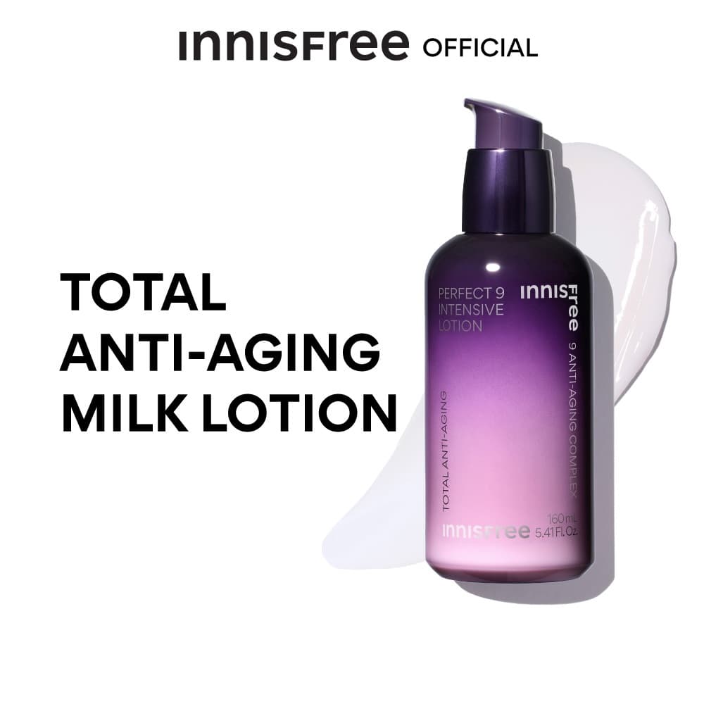 innisfree Perfect 9 intensive lotion อินนิสฟรี เฟอร์เฟ็ก ไนน์ โลชั่นน้ำนม จัดการริ้วรอย หน้ากระชับ รูปที่ 2