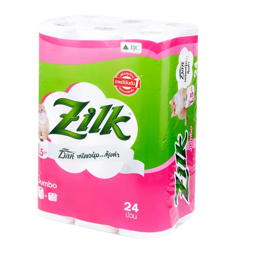 ซิลค์ กระดาษทิชชู จัมโบ้ 24 ม้วน ZILK JUMBO TOILET TISSUE 24 ROLLS. รูปที่ 5