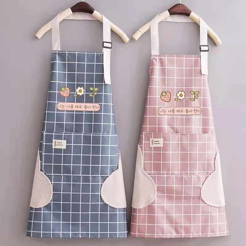 ผ้ากันเปื้อน เนื้อผ้า PVC มีให้เลือกซื้อ4สี ร้านกาแฟ แบบสวม รูปที่ 1