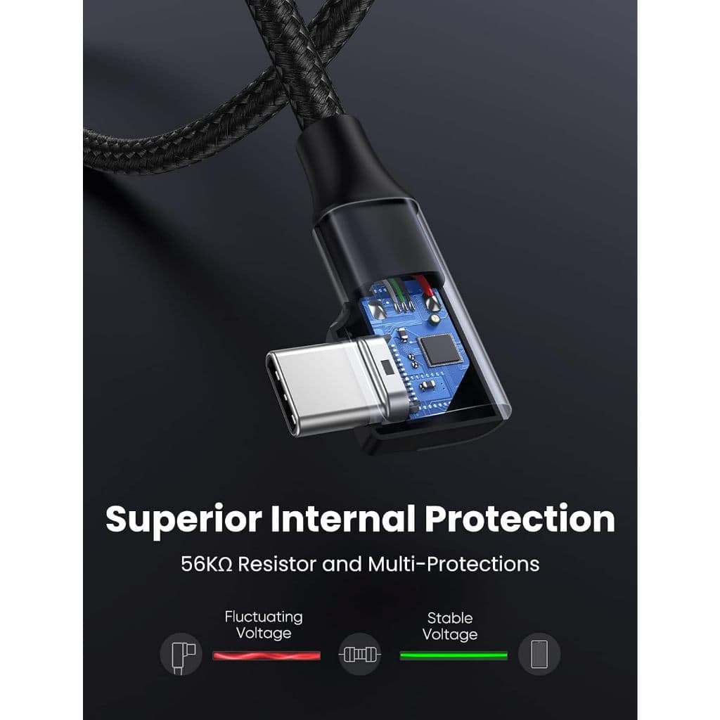 UGREEN สายชาร์จ USB 3.0 M to USB-C 3A Data Cable 1m, 90° Angled รุ่น 20299 รูปที่ 4
