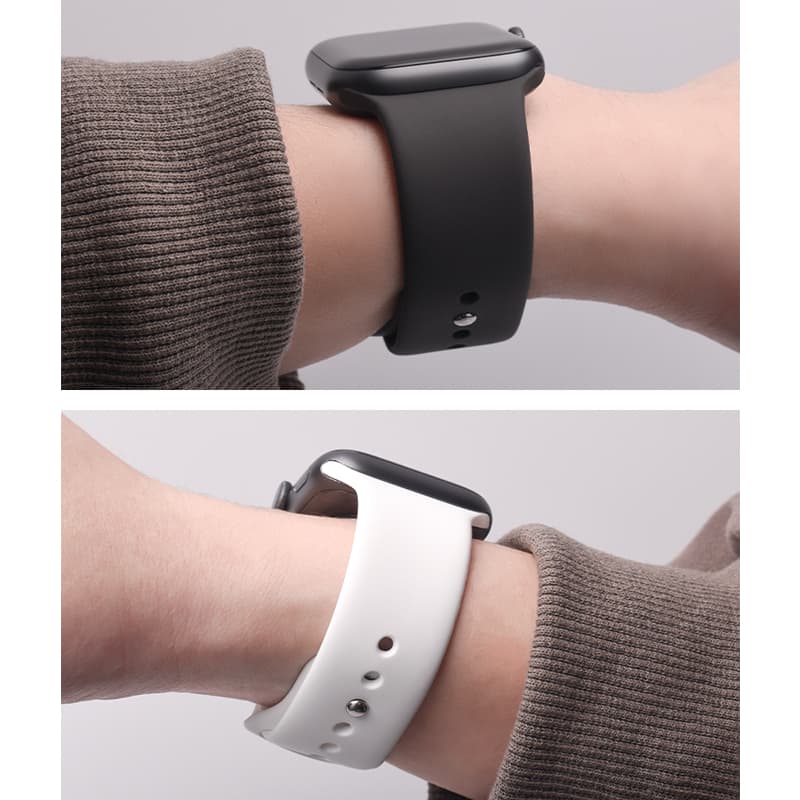 สายซิลิโคนสีทึบเหมาะสำหรับ iwatch series 1/2/3/4/5/6/7/8/SE/9/10/11 สายกันน้ำและระบายอากาศได้42/44/45/46/49/mm41/40/38mm รูปที่ 7