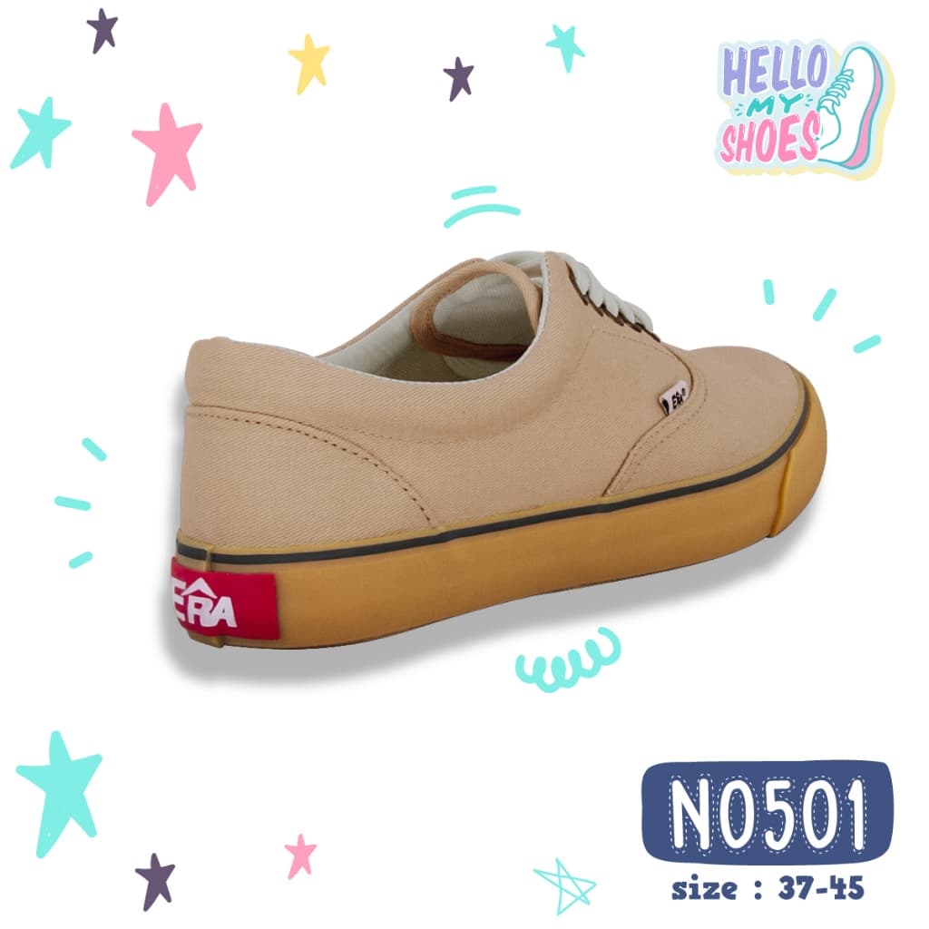 รองเท้าผ้าใบผูกเชือก พื้นยางพารากันลื่น รุ่น NO501 สินค้าตรงปก จัด แท้100% รูปที่ 5