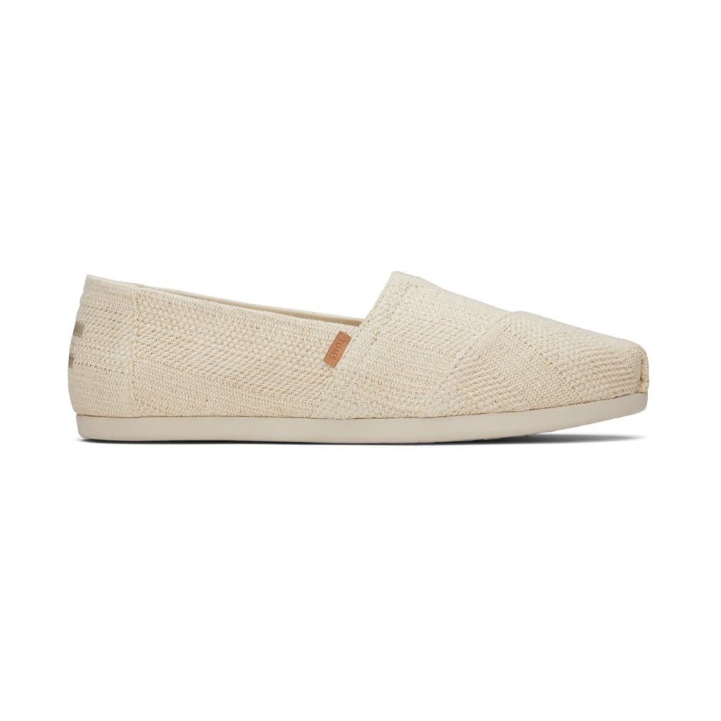 TOMS รองเท้าลำลองผู้หญิง สลิปออน รุ่น Alpargata Natural Undyed Metallic Linen Stripe รองเท้าลิขสิทธิ์แท้ รูปที่ 1