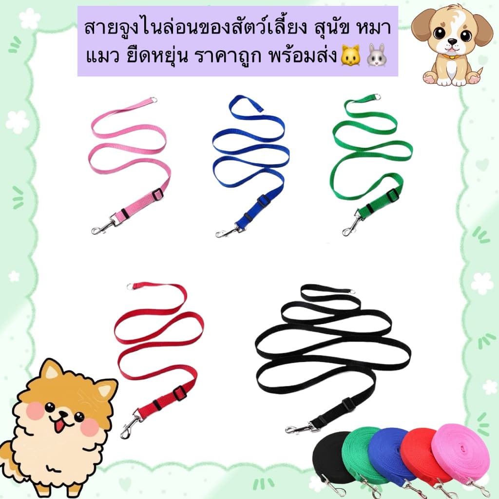 AL-845 สายจูง ไนล่อนของสัตว์เลี้ยง สุนัข หมา แมว ยืดหยุ่น รูปที่ 1