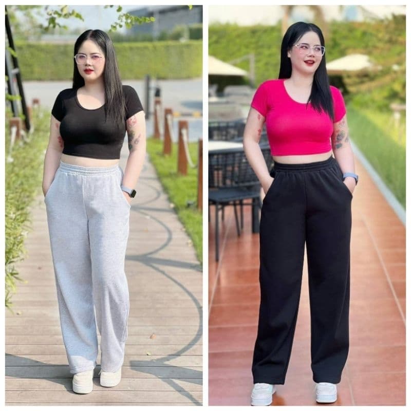 กางเกงวอร์มผ้าสำลี สาวอวบ เอว26-36นิ้ว สะโพก48นิ้ว ยาว37-43นิ้ว สูง150-180ใส่ได้ รูปที่ 4