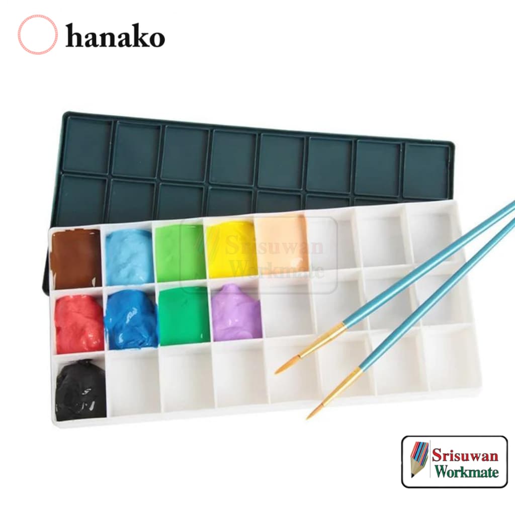 hanako จานสีพร้อมฝายาง 24 / 36 / 44 ช่อง Rubber Art Palette จานสีฝายาง จานสีโปสเตอร์ จานสีอะคริลิค รูปที่ 4