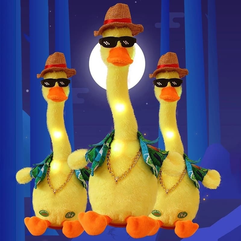 เป็ดพูดได้ ตุ๊กตาเป็ดน้อยน่ารัก พูดตามได้ มีเสียงเพลง100+ เป็ดฮาวาย The New Duck พูดตาม อัดเสียงได้ มีเพลง รูปที่ 7