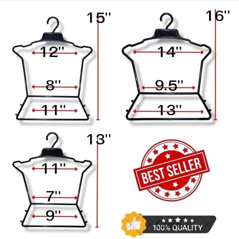 ไม้แขวนเสื้อผ้าเป็นชุด พลาสติกสีดำ ไซส์เล็ก กลาง ใหญ่ 10 นิ้ว/ 12 นิ้ว/ 14 นิ้ว รูปที่ 3