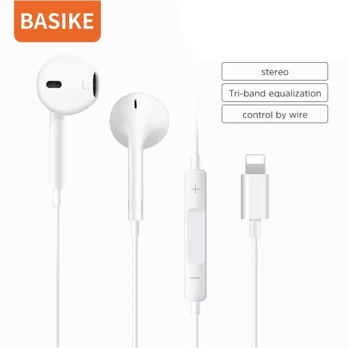 BASIKE หูฟัง หูฟังอินเอียร 3.5mm แบบมีสาย For Samsung Oppo HUAWEI หูฟังใช้สาย earphone รูปที่ 1