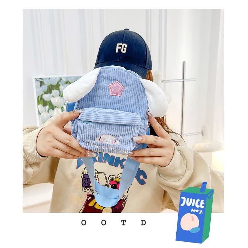(พร้อมส่ง)CRJ158กระเป๋าสะพายไหล่ ผ้าลูกฟูก ขนาดเล็ก ลายการ์ตูนสุนัขน่ารัก สําหรับเด็กผู้หญิง