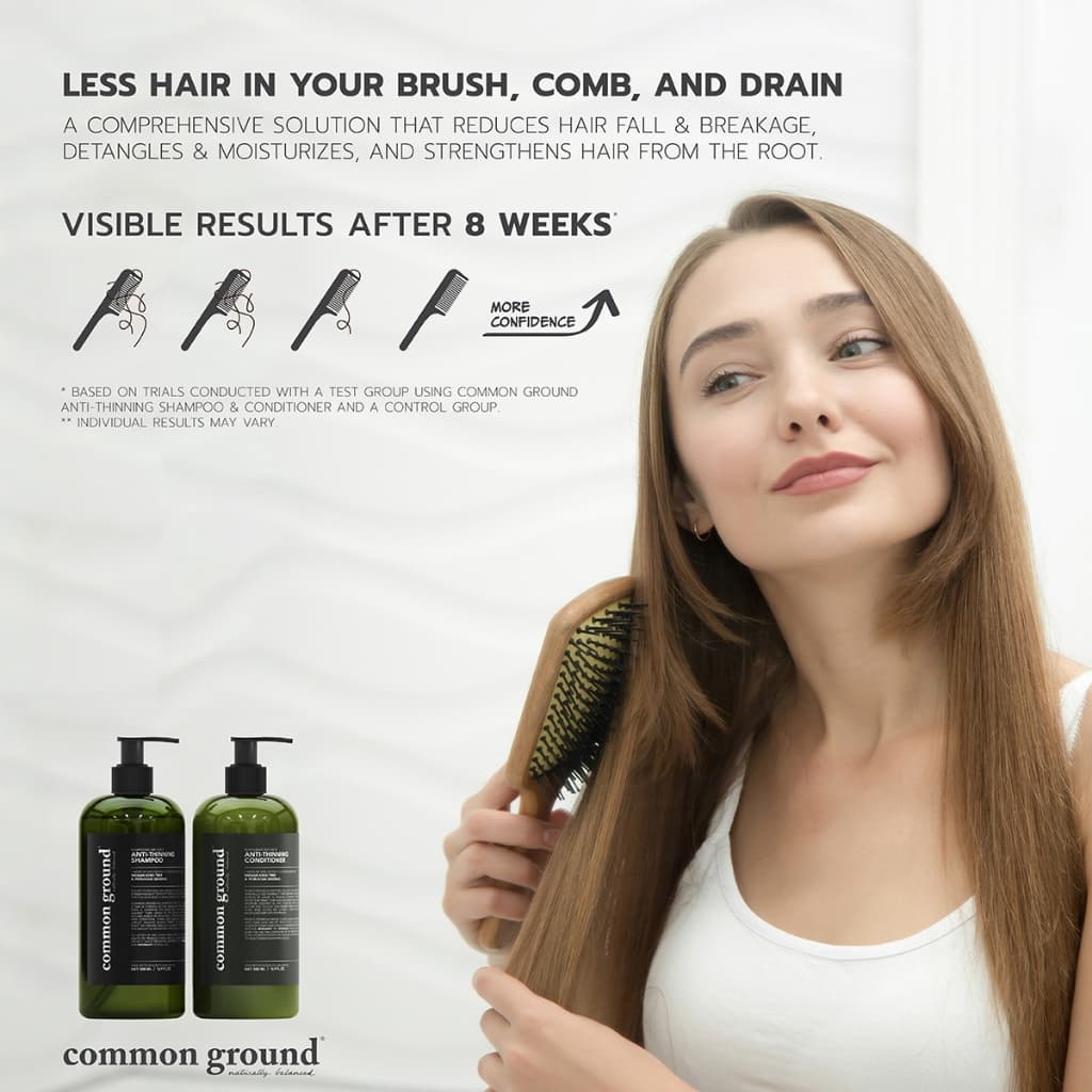 Common Ground Anti-Thinning Conditioner ครีมนวด สูตรลดผมร่วง คอนดิชันเนอร์ ผมนุ่ม ไม่มีน้ำหอม 500ml รูปที่ 7