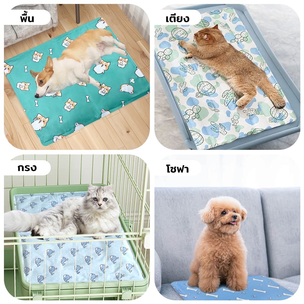 PetStern Pet Cool Mat สำหรับสัตว์เลี้ยง แผ่นรองนอนเย็นสำหรับสัตว์เลี้ยง แผ่นเจลเย็นสุนัข หน้าร้อน ต้องแช่เย็นก่อนใช้งาน รูปที่ 3