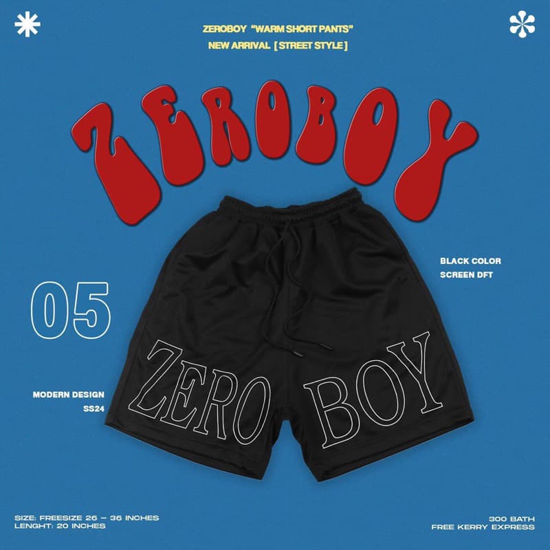 ZEROBOY - Warm Short Pants กางเกงวอร์มขาสั้น Street Style รูปที่ 6