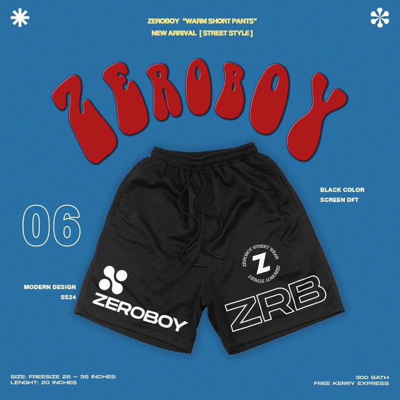 ZEROBOY - Warm Short Pants กางเกงวอร์มขาสั้น Street Style รูปที่ 7