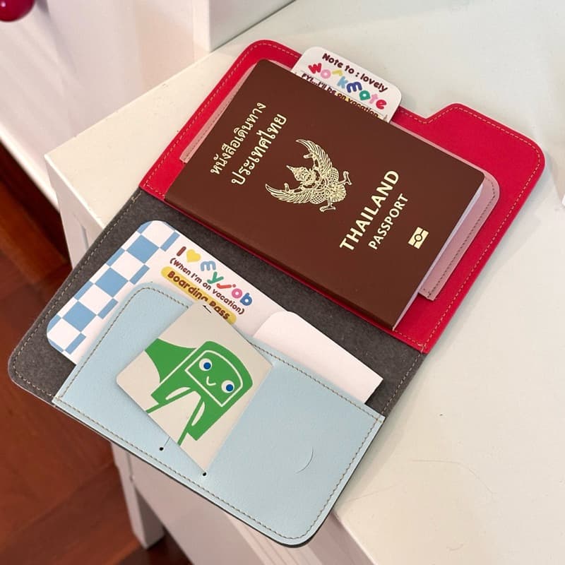 Passport case passport holder เคสพาสปอร์ต ซองหนังใส่พาสปอร์ต รูปที่ 6