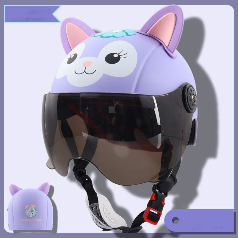 2-14ปี หมวกกันน็อคเด็ก หมวกกันน็อคสำหรับเด็ก รูปแบบการ์ตูน น่ารักๆ ระบายอากาศได้ดี เหมาะสำหรับเด็ก หมวกกันน็อคนิรภัย รูปที่ 4