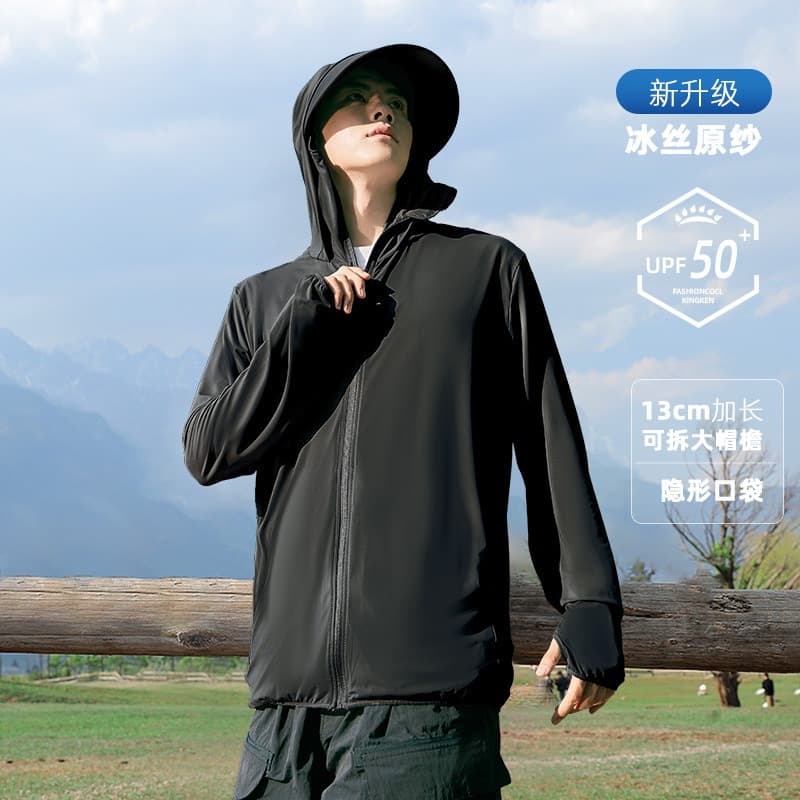 เสื้อแจ๊ตแก็ตผู้ชายแขนยาว มีฮู้ด ผ้าใส่สบายกันเเดด รุ่นFSY-2225 รูปที่ 9