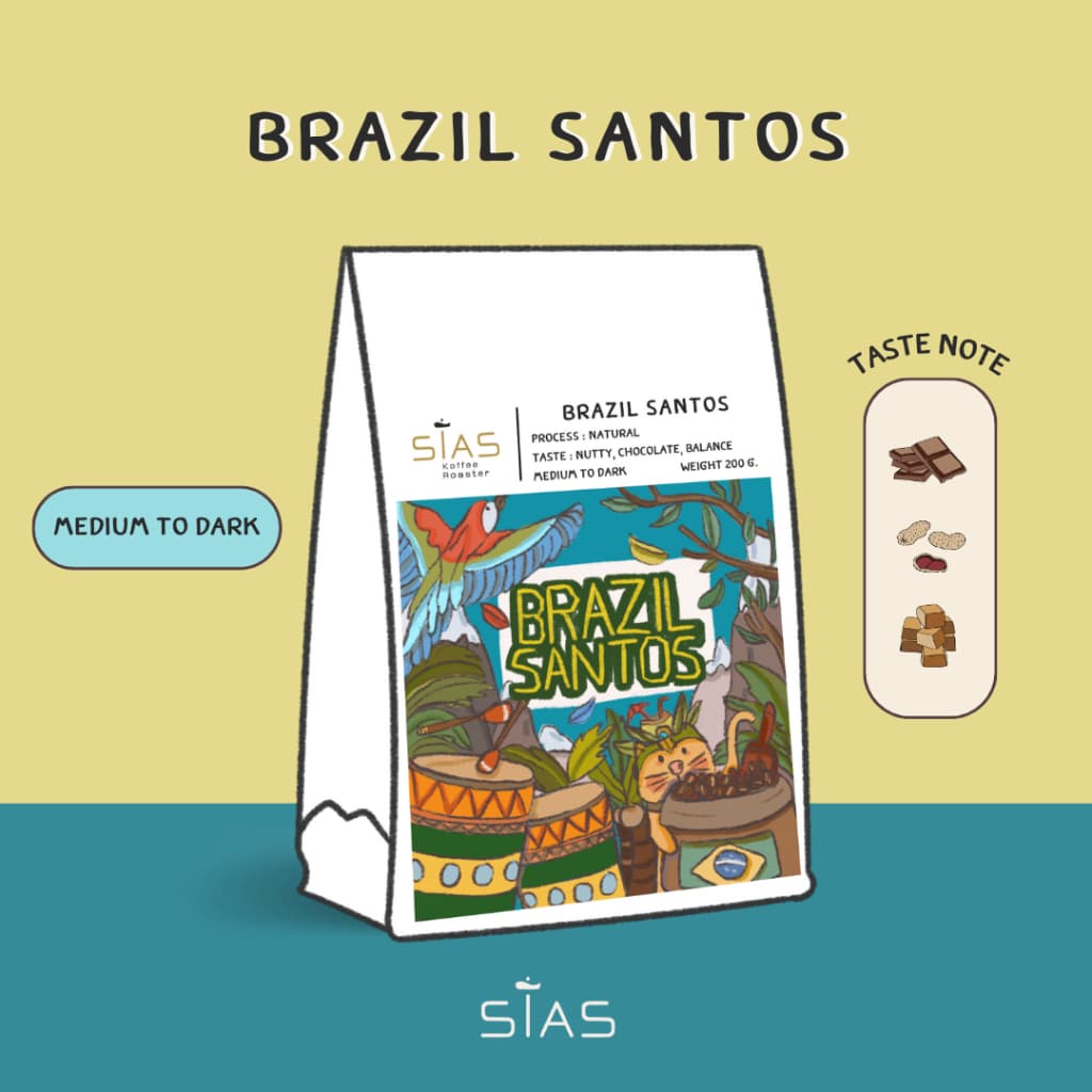 เมล็ดกาแฟคั่ว Brazil Santos By Sias Koffee Roaster รูปที่ 1