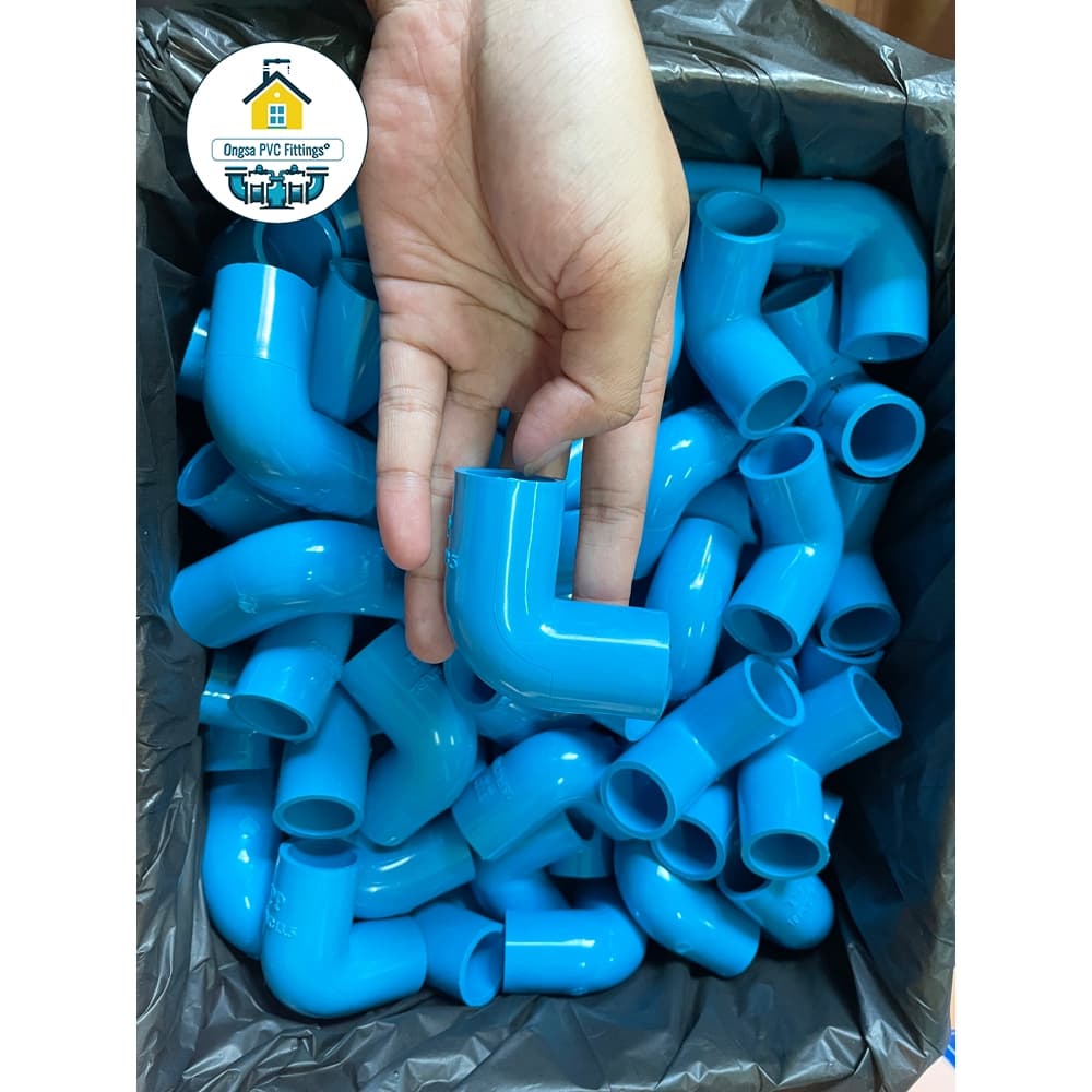 ข้องอ 90 องศา ขนาด 1/2 นิ้ว หรือ 4 หุน ข้องอหนา ใช้สวมท่อ PVC ฟ้า มาตรฐานทั่วไป รูปที่ 6
