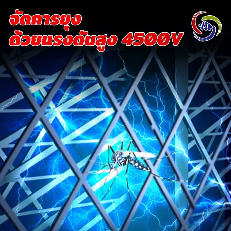 ไม้ตียุง 2-in-1 ไม้ช็อตยุงไฟฟ้า 4500V ไม้ตียุงไฟฟ้า พร้อมไฟ LED ชาต1ครั้ง เก็บไว้ใช้ได้30วัน รุ่น553 รูปที่ 3