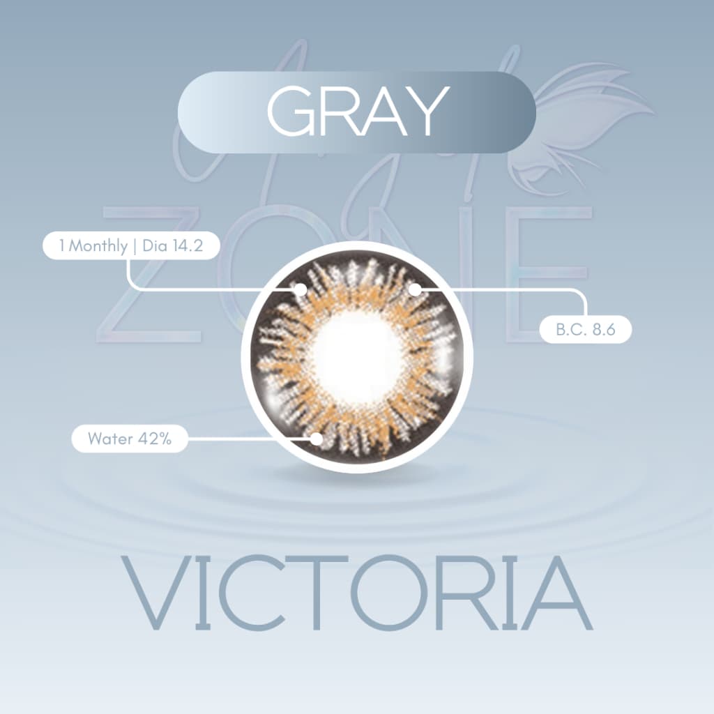 Angel Zone คอนแทคเลนส์ รุ่น Victoria Gray 14.2 (รองรับสายตาปกติและค่าสายตาสั้น -0.50 ถึง -7.00) รูปที่ 8