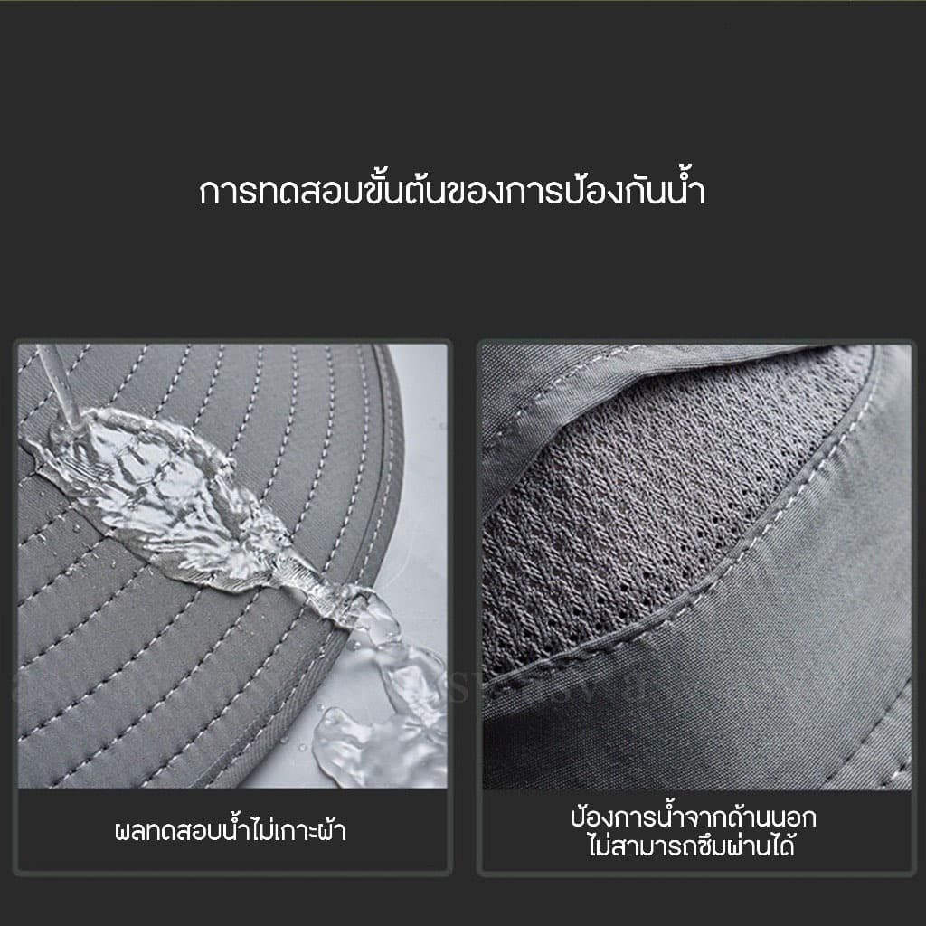 หมวกกันแดดแท้ หมวกปีกกว้างกันแดด 360องศาUPF50+ กันยูวี กันน้ำ กันความร้อน ถอดได้ ระบายความร้อนเร็ว ใส่ได้ทั้งชายและหญิง รูปที่ 6