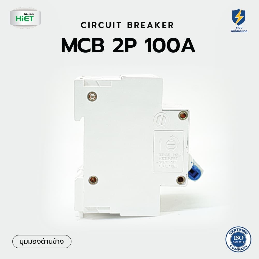 HIET Main Circuit Breaker เมนเบรกเกอร์ MCB 2P AC ขนาด 100A รูปที่ 2