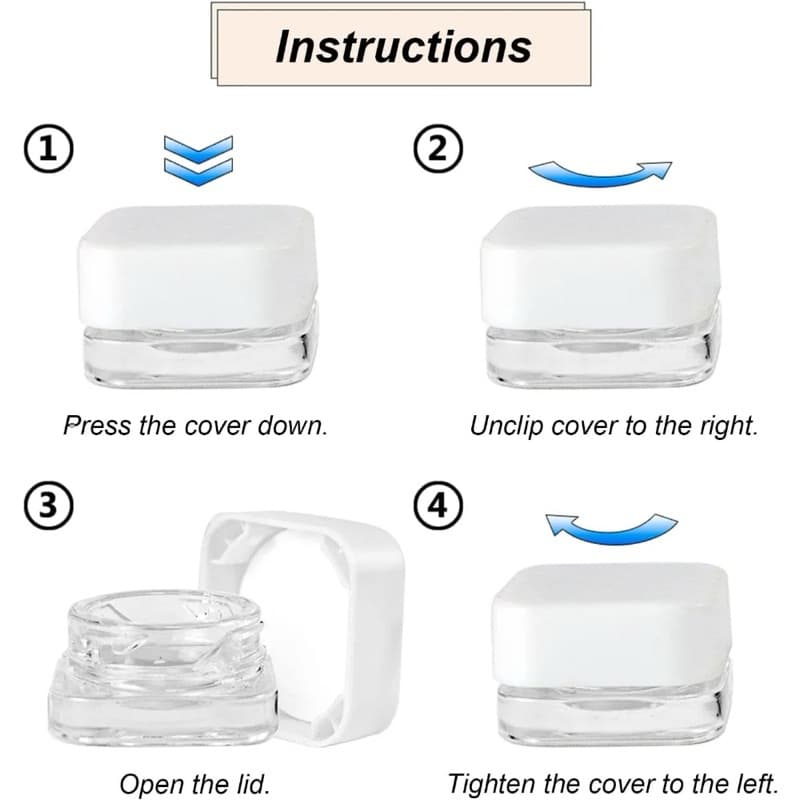 Wholesale Glass container for wax , dab, shatter, reisin 3ml/5ml/10ml รูปที่ 2