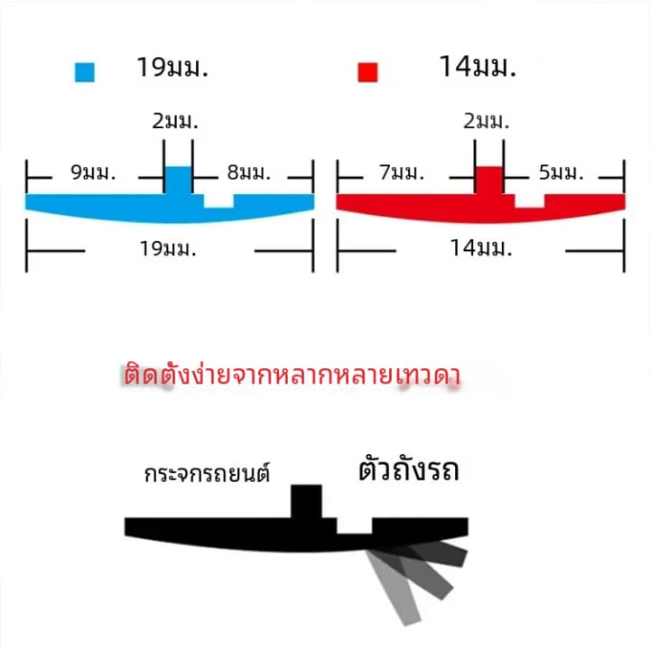 แถบยางกันรั่วติดขอบหลังคารถยนต์ยางติดกระจกหน้ารถยนต์แถบยางกันรั่วสำหรับรถยนต์ รูปที่ 6